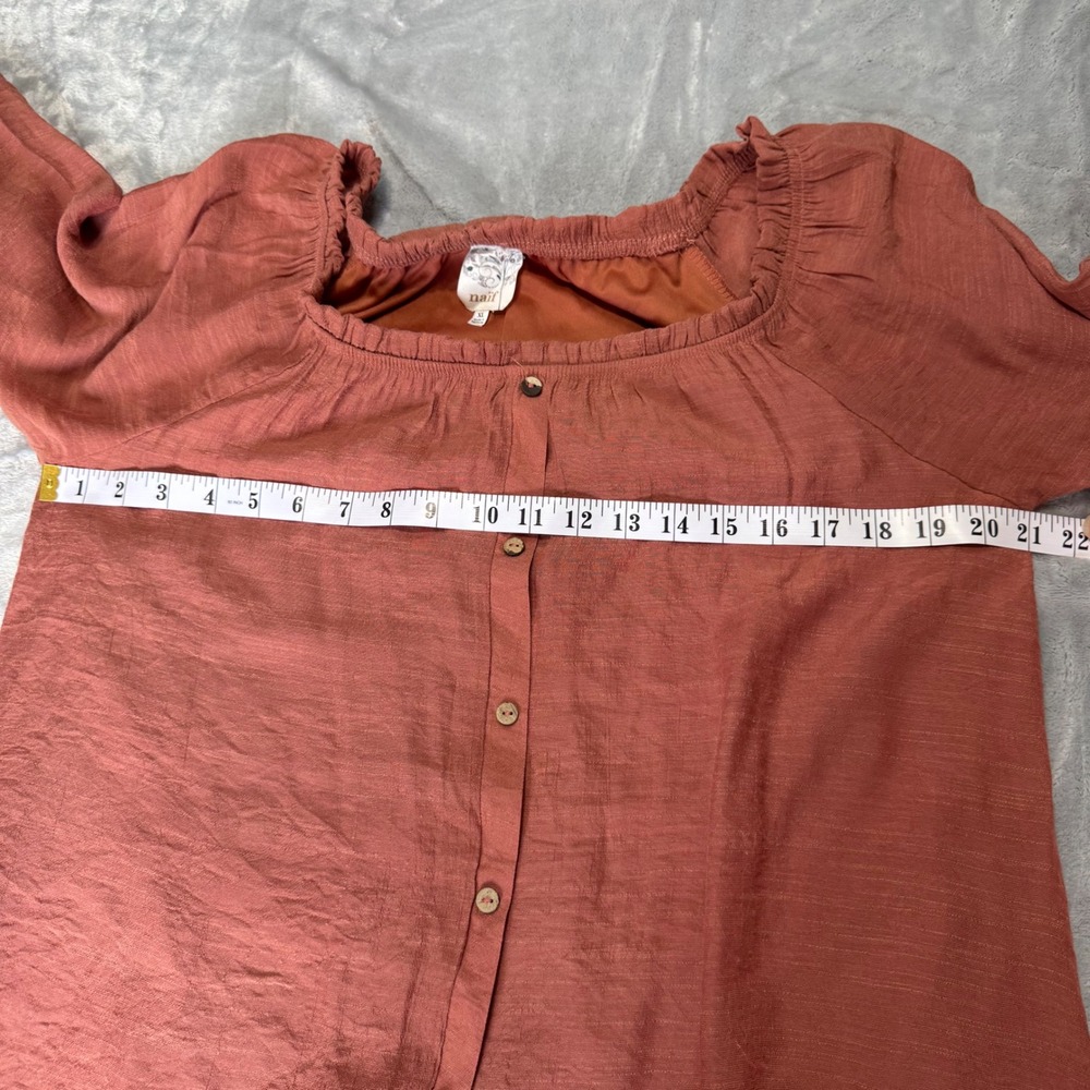Naif Button Down Ruffle Sleeve Shift Dress XL - Picture 8 of 9